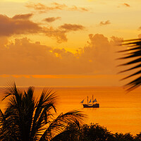 Buy canvas prints of Sunset in Saint Lucia. by Tommy Dickson