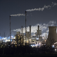 Buy canvas prints of Grangemouth at night. by Tommy Dickson