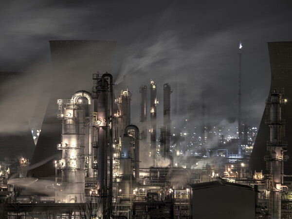 Grangemouth Industry At Night. Picture Board by Tommy Dickson