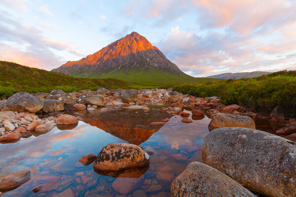 Sunrise at Buachaille Etive Mor. Picture Board by Tommy Dickson