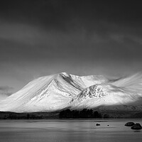 Buy canvas prints of The Black Mount Monochrome. by Tommy Dickson
