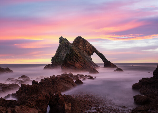 Sunrise at Bow Fiddle Rock Picture Board by Tommy Dickson