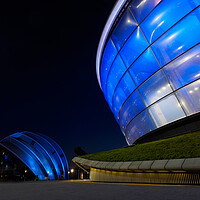 Buy canvas prints of Glasgows Futuristic Night Skyline by Tommy Dickson