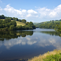 Buy canvas prints of Lliw reservoir near Swansea by Paul Nicholas