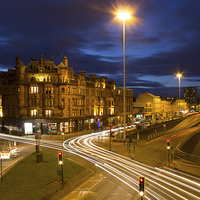 Buy canvas prints of Glasgow Night Lights by Shahrez Rashid