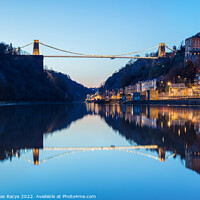 Buy canvas prints of Clifton bridge reflections at night, Bristol by Daugirdas Racys