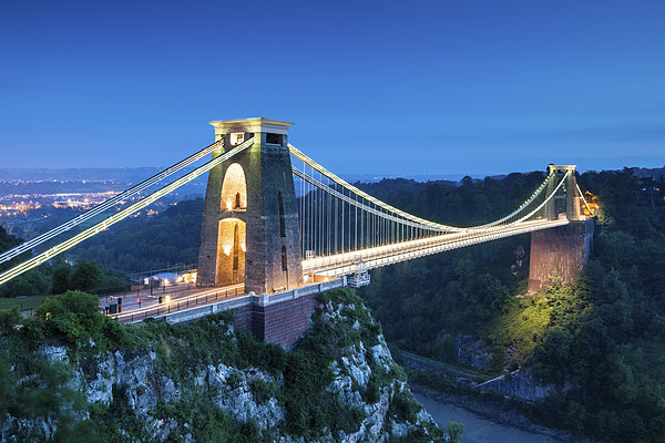 Clifton Bridge, Bristol, UK, evening Acrylic by Daugirdas Racys