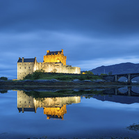 Buy canvas prints of  Eilean Donan Castle at twilight, Scotland by Daugirdas Racys