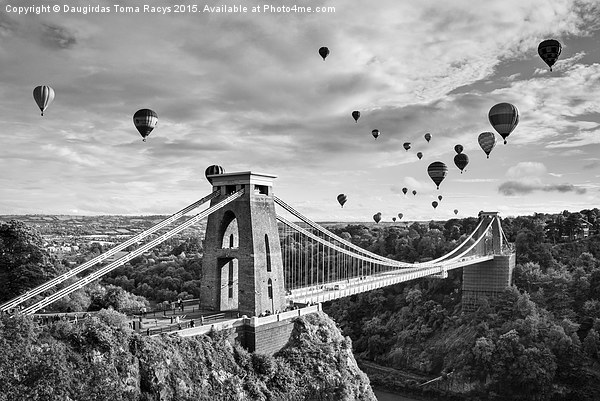 Bristol Balloon Fiesta (black and white) Framed Print by Daugirdas Racys