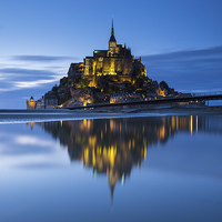 Buy canvas prints of  Le Mont Saint-Michel at dusk by Daugirdas Racys