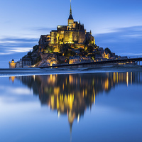 Buy canvas prints of  Le Mont Saint-Michel at dusk by Daugirdas Racys