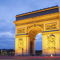 Buy canvas prints of Arc de Triomphe, Paris - a roundabout with a diffe by Daugirdas Racys