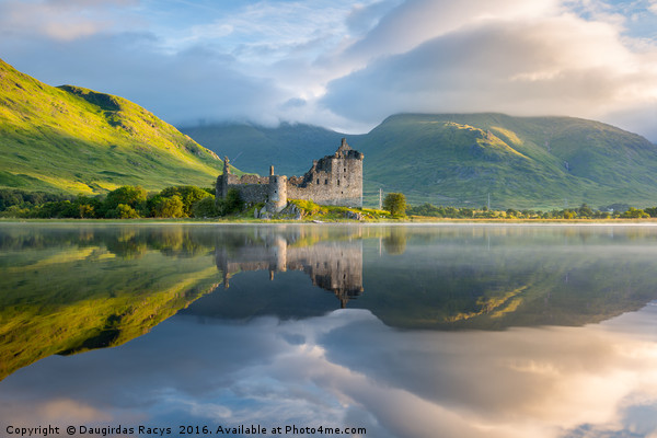 Dawn at Kilchurn castle, Loch Awe, Scotland, UK Print by Daugirdas Racys