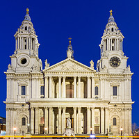 Buy canvas prints of St. Paul's Cathedral, London during the blue hour by Daugirdas Racys