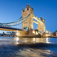Buy canvas prints of Tower Bridge, London at dusk by Daugirdas Racys