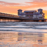Buy canvas prints of The Grand Pier, Weston-Super-Mare at Sunset by Daugirdas Racys