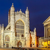 Buy canvas prints of Bath Abbey, Bath, UK, at night by Daugirdas Racys