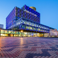 Buy canvas prints of Birmingham City Library at the blue hour by Daugirdas Racys