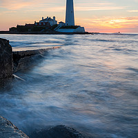 Buy canvas prints of Sunrise at St. Mary's lighthouse by Daugirdas Racys