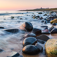 Buy canvas prints of Sunrise at Embleton bay, Northumberland by Daugirdas Racys