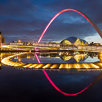 Buy canvas prints of Millennium bridge at night, Newcastle-upon-Tyne by Daugirdas Racys