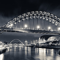 Buy canvas prints of Tyne bridge at night, Newcastle-Upon-Tyne by Daugirdas Racys