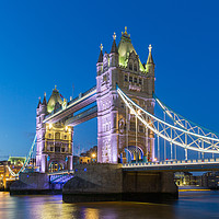 Buy canvas prints of Tower Bridge, London at dusk by Daugirdas Racys