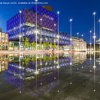 Buy canvas prints of Birmingham City Library Reflections at the blue hour by Daugirdas Racys