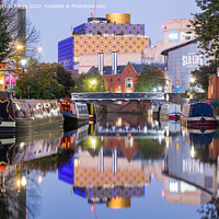 Buy canvas prints of Birmingham Canal Old Line Blue hour cityscape by Daugirdas Racys
