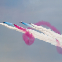 Buy canvas prints of Five Red Arrows display by Kenneth Dear