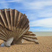 Buy canvas prints of The Scallop Aldeburgh Beach by Roz Greening