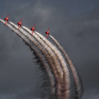 Buy canvas prints of red arrows smoke on go by jay clarke