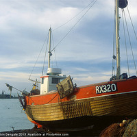 Buy canvas prints of Fishing boat, Hastings, Sussex. by Robin Dengate