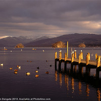 Buy canvas prints of Windermere at sunset, English Lakes by Robin Dengate