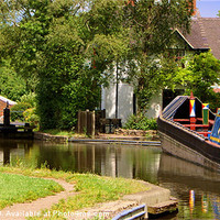 Buy canvas prints of Tattenhill Lock & Traditional Narrow Boat by Robin Dengate
