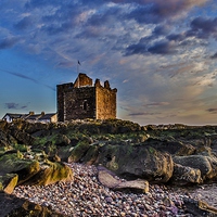 Buy canvas prints of Portencross castle. Ayrshire by carolann walker