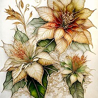 Buy canvas prints of Golden Poinsettia 02 by Amanda Moore
