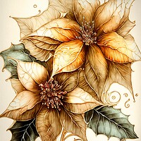 Buy canvas prints of Golden Poinsettias 03 by Amanda Moore