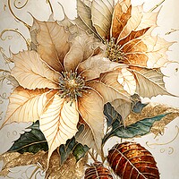 Buy canvas prints of Golden Poinsettias 04 by Amanda Moore