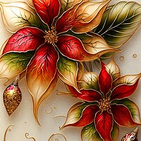 Buy canvas prints of Red and Gold Poinsettias 03 by Amanda Moore