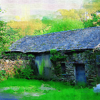 Buy canvas prints of Old Barn, Lake District by Amanda Moore