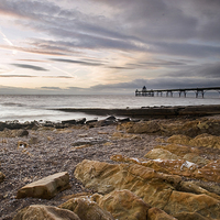 Buy canvas prints of Fading light over Clevedon Pier by Mike French