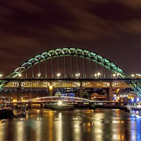 Buy canvas prints of Tyne Bridge at night by Terry Rickeard