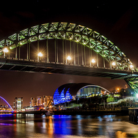 Buy canvas prints of Newcastle Quayside at night by Terry Rickeard