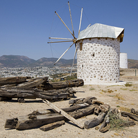 Buy canvas prints of Traditional Turkish Windmill by Mike Higginson