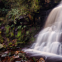 Buy canvas prints of Middle Black Clough Waterfall by Mike Higginson