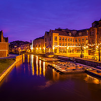 Buy canvas prints of Quayside Morning Cambridge by Mike Higginson