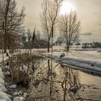 Buy canvas prints of Winter Water Landscape by Mark Bangert