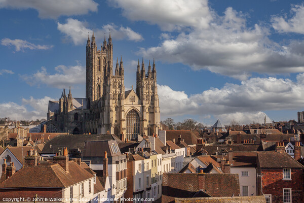 Canterbury Cathedral Towering Majestically Over the City Picture Board by John B Walker LRPS