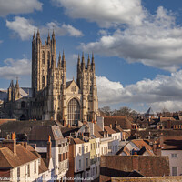 Buy canvas prints of Canterbury Cathedral Towering Majestically Over the City by John B Walker LRPS